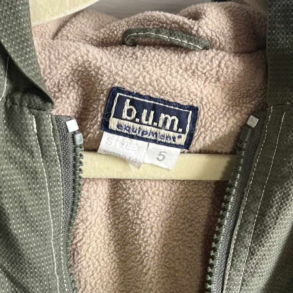 90's Kids Green and White BUM Hooded Jacket - Picture 4 of 4